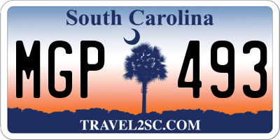 SC license plate MGP493