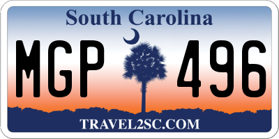 SC license plate MGP496