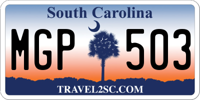 SC license plate MGP503