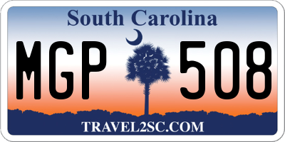 SC license plate MGP508