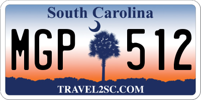 SC license plate MGP512