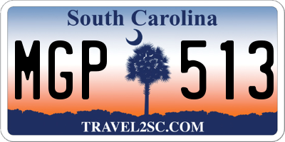 SC license plate MGP513
