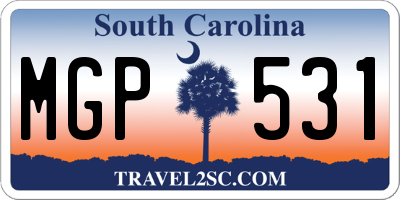SC license plate MGP531