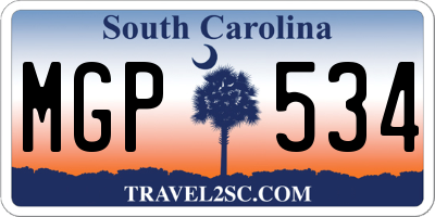 SC license plate MGP534