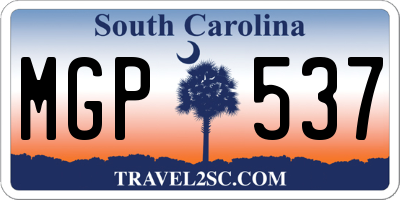 SC license plate MGP537