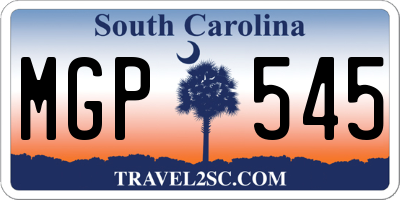 SC license plate MGP545