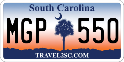 SC license plate MGP550