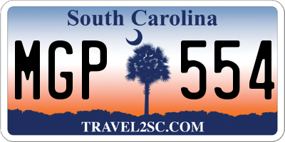 SC license plate MGP554