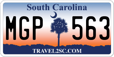 SC license plate MGP563