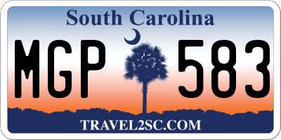 SC license plate MGP583