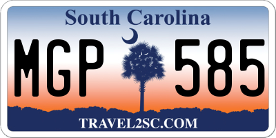 SC license plate MGP585