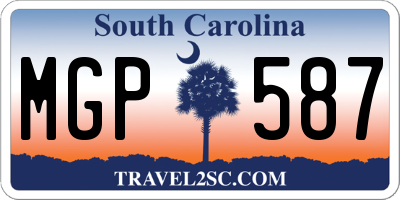 SC license plate MGP587