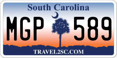 SC license plate MGP589
