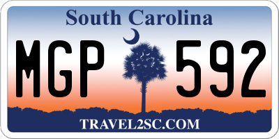 SC license plate MGP592
