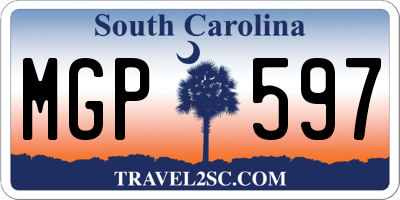 SC license plate MGP597