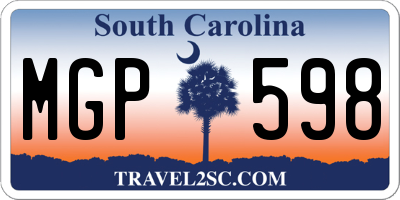 SC license plate MGP598