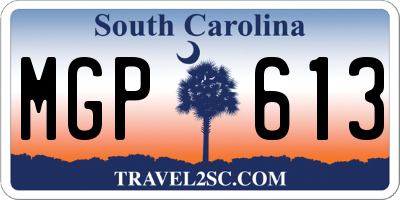 SC license plate MGP613