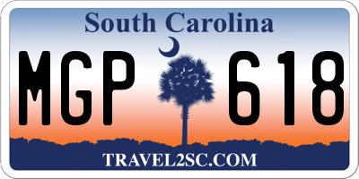 SC license plate MGP618