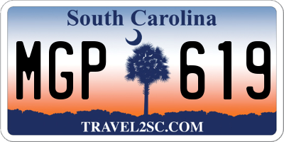 SC license plate MGP619