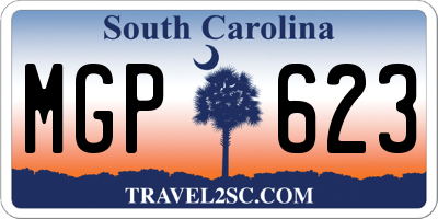 SC license plate MGP623