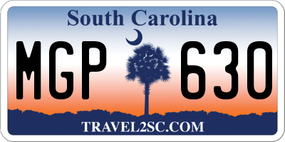 SC license plate MGP630