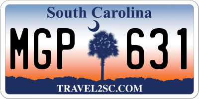 SC license plate MGP631