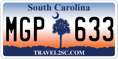SC license plate MGP633