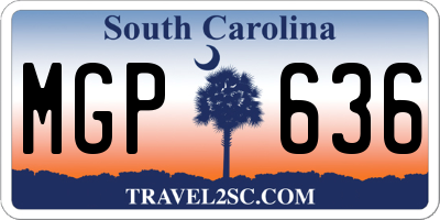 SC license plate MGP636