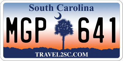 SC license plate MGP641
