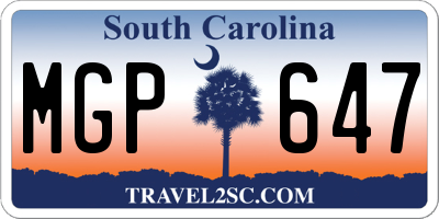 SC license plate MGP647