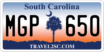 SC license plate MGP650