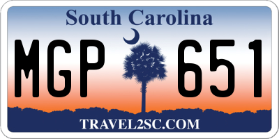 SC license plate MGP651