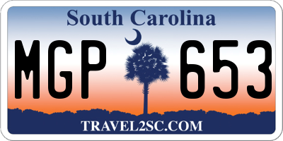 SC license plate MGP653