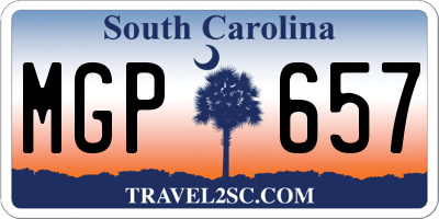 SC license plate MGP657
