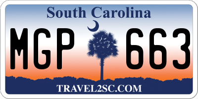 SC license plate MGP663