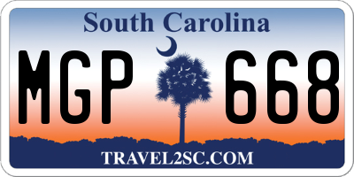 SC license plate MGP668