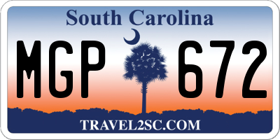 SC license plate MGP672