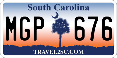 SC license plate MGP676