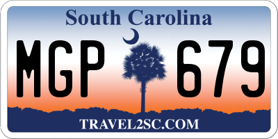 SC license plate MGP679