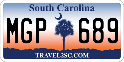 SC license plate MGP689