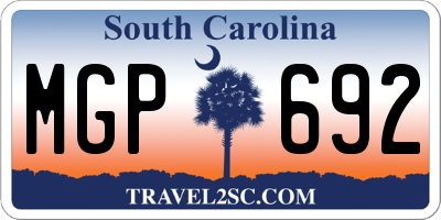 SC license plate MGP692