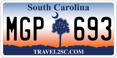 SC license plate MGP693