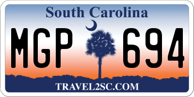 SC license plate MGP694