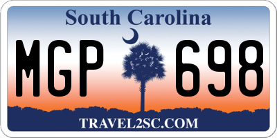 SC license plate MGP698