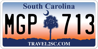 SC license plate MGP713