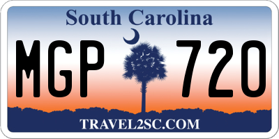 SC license plate MGP720