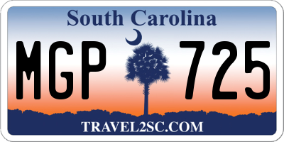 SC license plate MGP725