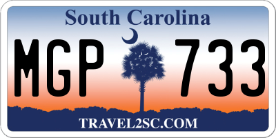 SC license plate MGP733