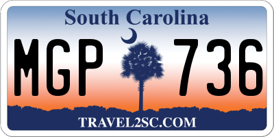 SC license plate MGP736