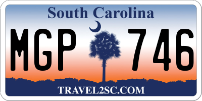 SC license plate MGP746
